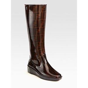 FENDI ZUCCA PRINT RAIN BOOTS